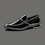 black dressy slip on shoes image